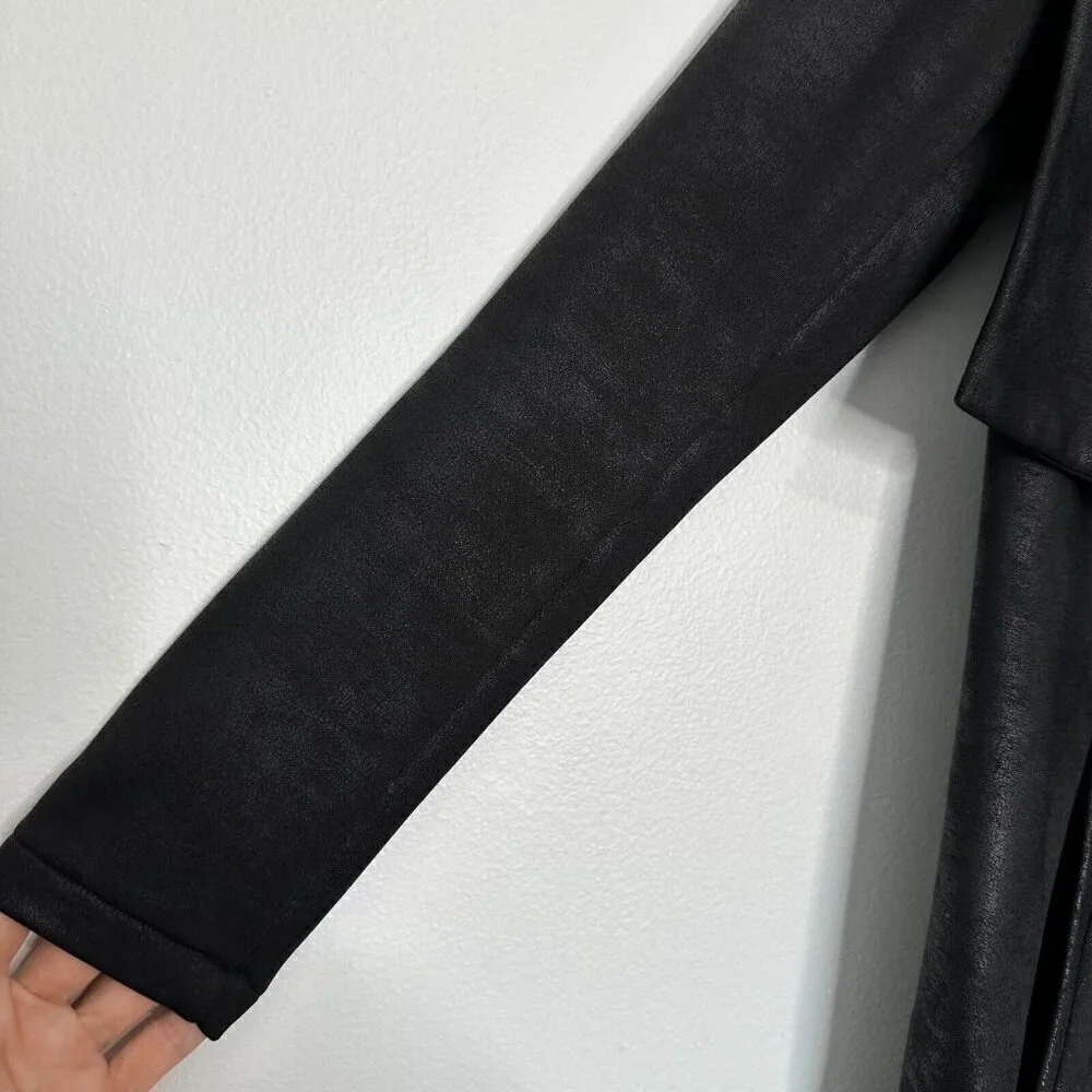 The Kooples Black Drape Jacket Size XS Open Front Faux Suede‎